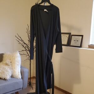 Elegant Black Wrap Dress Size XL